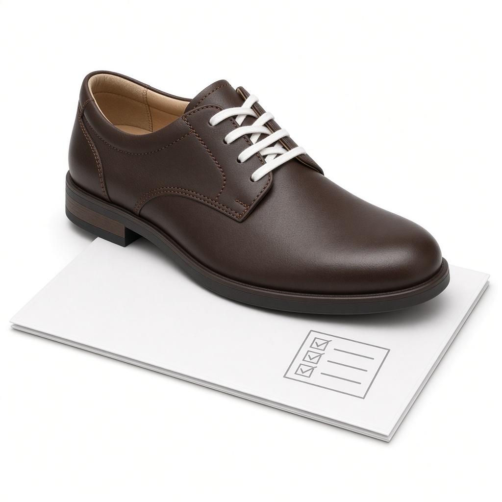 A finished custom orthopedic shoe ready for delivery